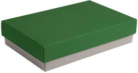 Коробка подарочная CRAFT BOX, 17,5*11,5*4 см, серый, зеленый, картон 350 гр/м2