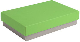 H32006/29/18 - Коробка подарочная CRAFT BOX, 17,5*11,5*4 см, серый, зеленое яблоко, картон 350 гр/м2