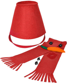 Набор для лепки снеговика  "Улыбка", красный, фетр/флис/пластик (H20901/08)