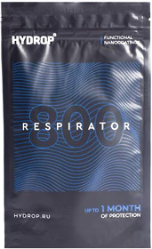 Бесклапанная фильтрующая маска RESPIRATOR 800 HYDROP черная с логотипом в фирменном пакете