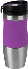 Термокружка вакуумная "УДАЧА silver",  400 мл,  фиолетовый, металл/силикон (H22111/11)