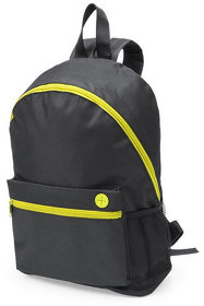 Рюкзак "Town", черный с желтыми молниями, 28х38х12 см, полиэстер 600D (H345229/03)