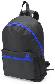 Рюкзак "Town", черный с синими молниями, 28х38х12 см, полиэстер 600D (H345229/24)