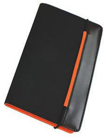 H9216/05 - Визитница "New Style" на резинке  (60 визиток) черный с оранжевым; 19,8х12х2 см; нейлон;