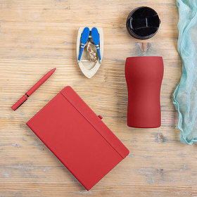 Набор подарочный SILKYWAY: термокружка, блокнот, ручка, коробка, стружка, красный (H39408/08)