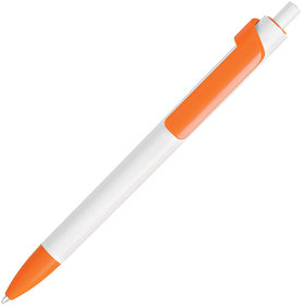 FORTE, ручка шариковая, белый/оранжевый, пластик