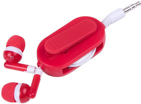 Наушники со светоотражателем и держателем RASUM, красный, 2х8,6х2,6 см, пластик