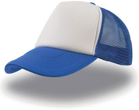 Бейсболка "RAPPER", 5 клиньев, пластиковая застежка, синий с белым; 100% п/э, плотность 80 г/м2 (H25420.22)
