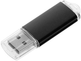 H19301_8Gb/35 - USB flash-карта "Assorti" (8Гб), черная, 5,8х1,7х0,8 см, металл
