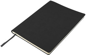Бизнес-блокнот "Biggy", B5 формат, черный, серый форзац, мягкая обложка, в клетку (H21218/35/30)