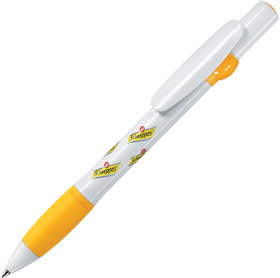 ALLEGRA, ручка шариковая, желтый/белый, пластик (H330/03)