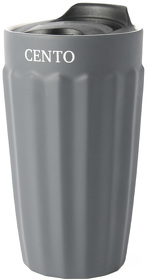 Стакан ZODIAC с крышкой, темно-серый, 345мл, D=8,5см,H=15,5см, тонкая керамика