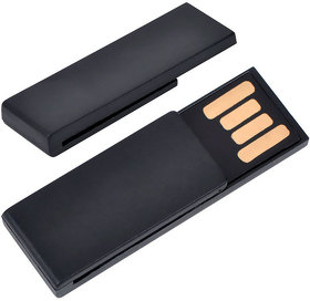 H19304_8Gb/35 - USB flash-карта "Clip" (8Гб),черная,3,8х1,2х0,5см,пластик