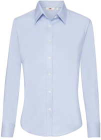 Рубашка "Lady-Fit Long Sleeve Oxford Shirt", светло-голубой, 70% х/б, 30% п/э, 135 г/м2 (H650020.OD)