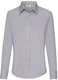 Рубашка "Lady-Fit Long Sleeve Oxford Shirt", светло-серый, 70% х/б, 30% п/э, 135 г/м2 (H650020.OC)