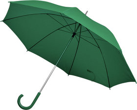 Зонт-трость с пластиковой ручкой, механический; зеленый; D=103 см; 100% полиэстер 190 T