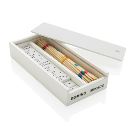 Набор настольных игр Микадо/Домино в деревянной коробке FSC® (XP940.153)
