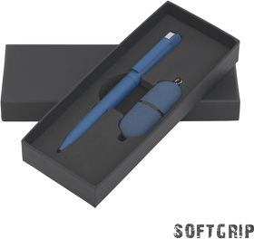 E8851-21 - Набор ручка + флеш-карта 16 Гб в футляре, покрытие soft grip