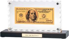 "Банкнота 100 USD" в стекле (EHB-079)
