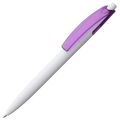 P4708.67 - Ручка шариковая Bento, белая с фиолетовым