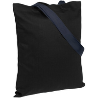 Холщовая сумка BrighTone, черная с темно-синими ручками (P10766.34)