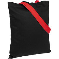 Холщовая сумка BrighTone, черная с красными ручками (P10766.35)