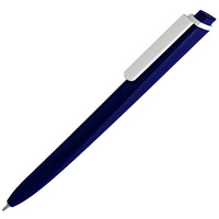 P11581.46 - Ручка шариковая Pigra P02 Mat, темно-синяя с белым