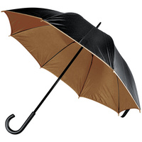 Зонт-трость Downtown, черный с коричневым (P13040.32)