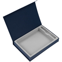 P13069.40 - Коробка Silk с ложементом под ежедневник 15х21 и ручку, синяя