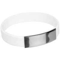 P13746.60 - Силиконовый браслет Brisky с металлическим шильдом, белый