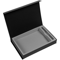 Коробка Silk с ложементом под ежедневник 15х21 см и ручку, черная (P13069.30)