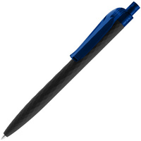 P7091.34 - Ручка шариковая Prodir QS01 PRT-P Soft Touch, черная с синим