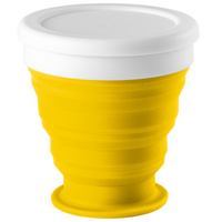 P74762.80 - Складной стакан с крышкой Astrada, желтый