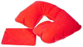 Надувная подушка под шею в чехле Sleep, красная (P5125.50)